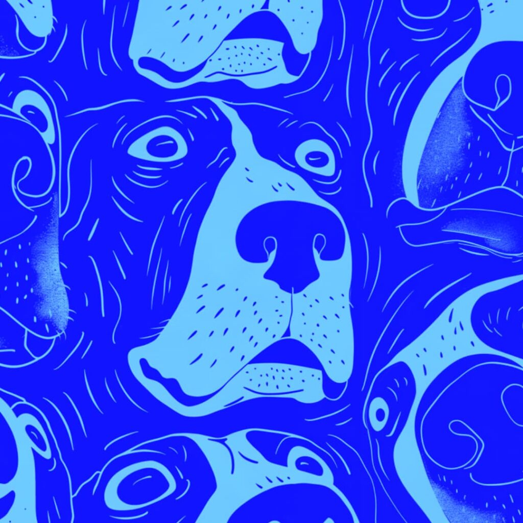 Grafik af en masse hundesnuder i forbindelse med at de lugter til nikotinposer.