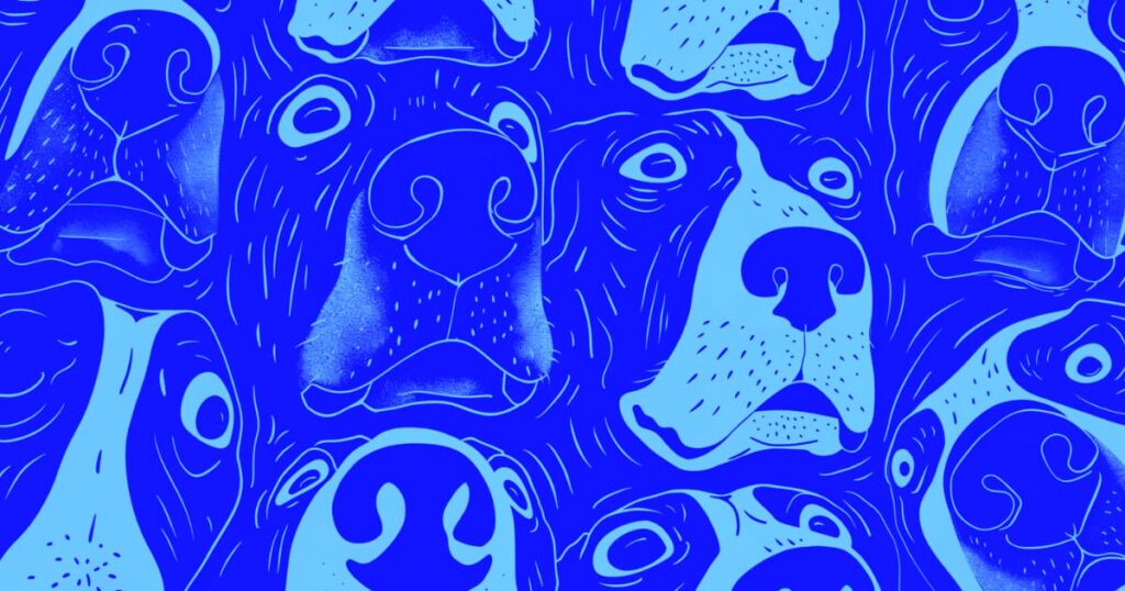 Grafik af en masse hundesnuder i forbindelse med at de lugter til nikotinposer.