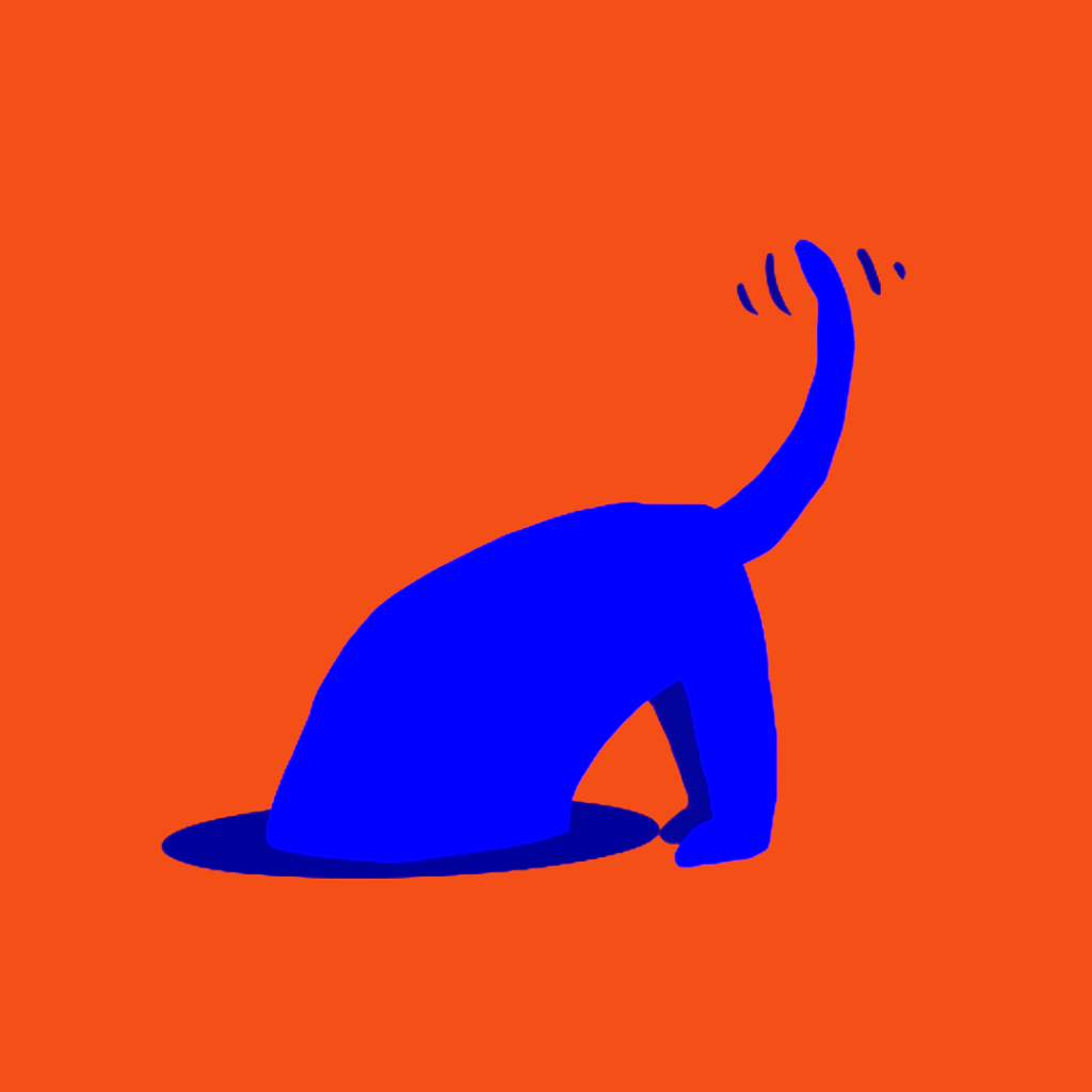 Grafik af en hund der kigger ned i et hul som en del af en påskejagt, lavet for at sørge for at hunden får mental stimulering